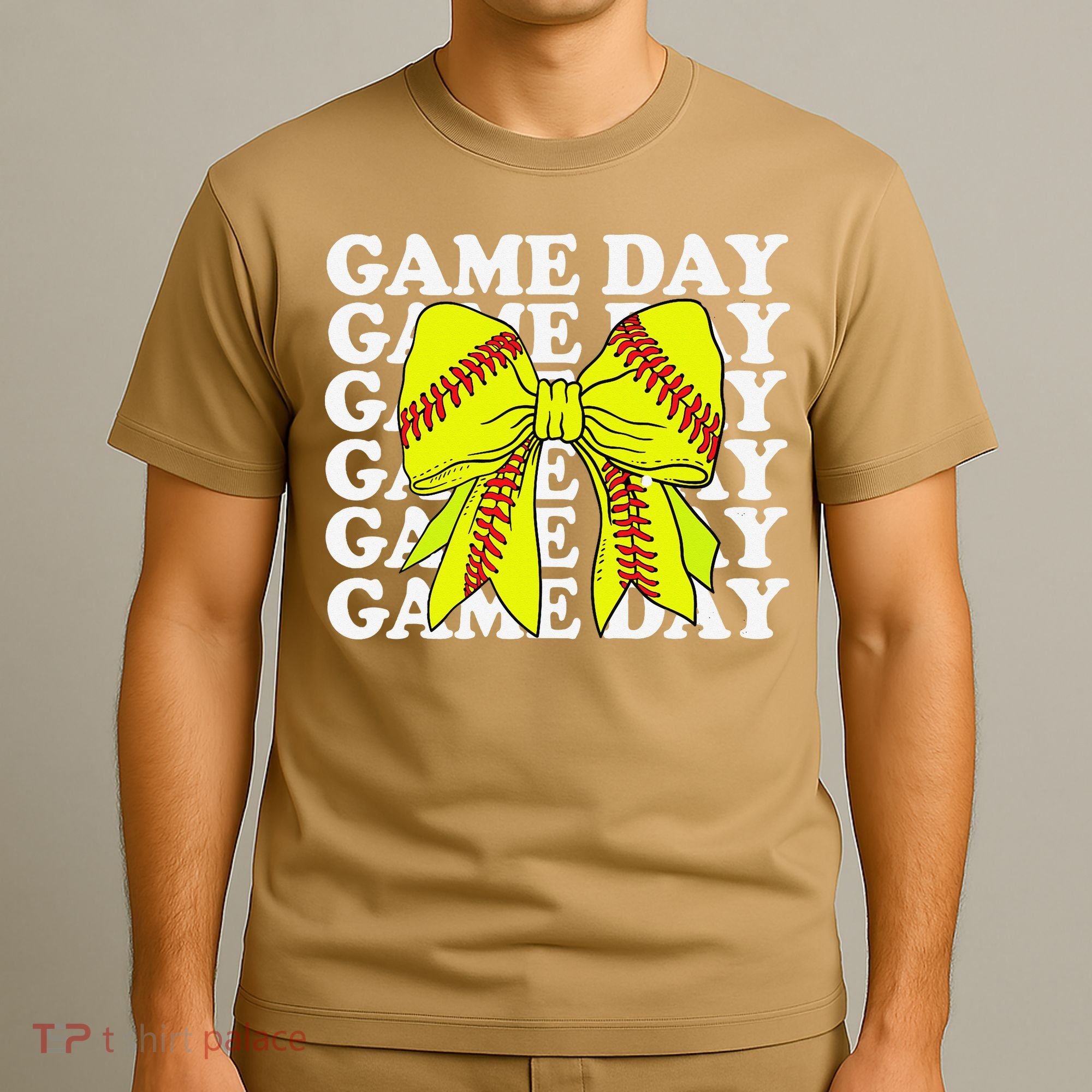 Game Day Vibes Coquette Bow Softball Mama Softball Girl T-Shirt