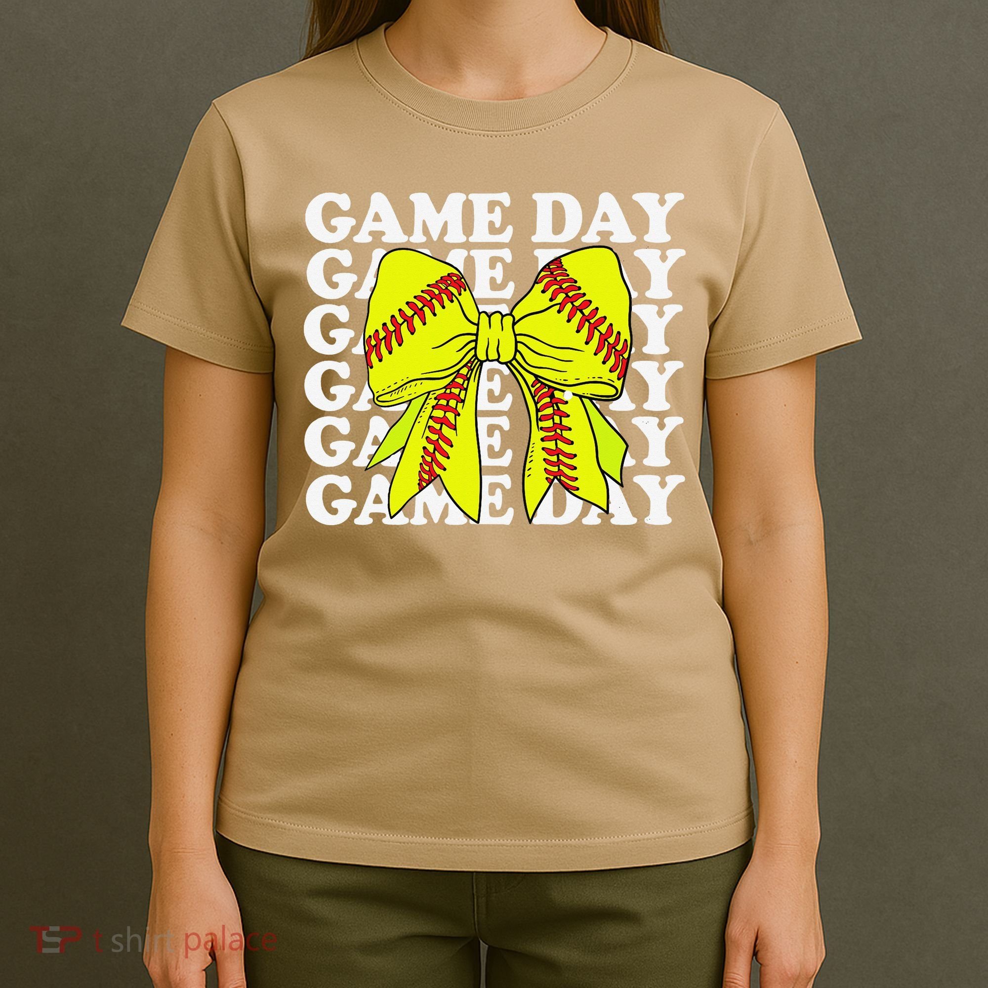 Game Day Vibes Coquette Bow Softball Mama Softball Girl T-Shirt