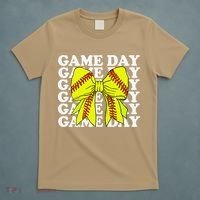 Game Day Vibes Coquette Bow Softball Mama Softball Girl T-Shirt thumb 5