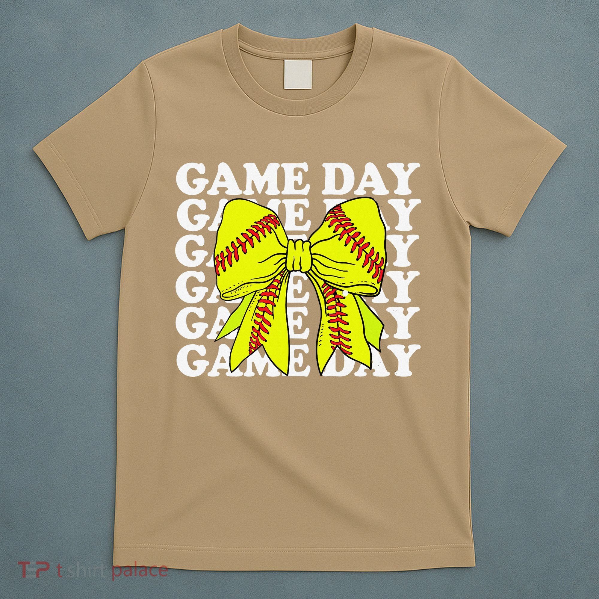 Game Day Vibes Coquette Bow Softball Mama Softball Girl T-Shirt