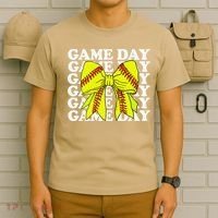 Game Day Vibes Coquette Bow Softball Mama Softball Girl T-Shirt thumb 6