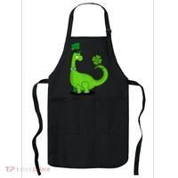 Green Dino With A FourLeaf Clover Tail: St. Patrick's Day Apron thumb 0