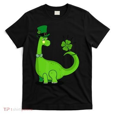 Green Dino With A FourLeaf Clover Tail: St. Patrick's Day T-Shirt