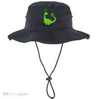 Green Dino With A FourLeaf Clover Tail: St. Patrick's Day Bucket Hat thumb 0