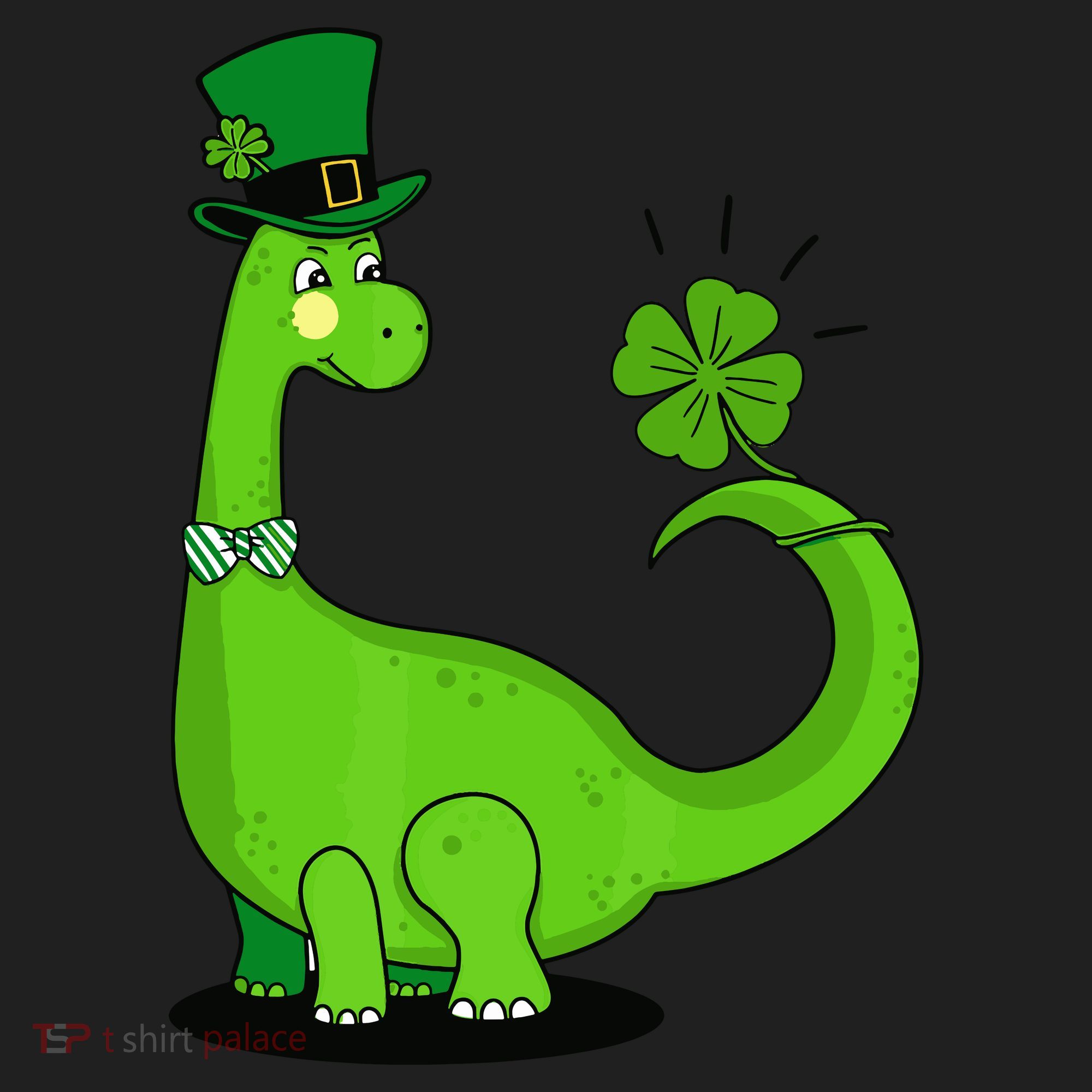 Green Dino With A FourLeaf Clover Tail: St. Patrick's Day Tumbler