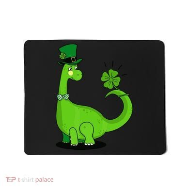 Green Dino With A FourLeaf Clover Tail: St. Patrick's Day Mousepad