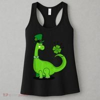Green Dino With A FourLeaf Clover Tail: St. Patrick's Day Women's Tank Top thumb 3