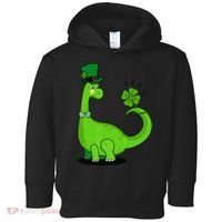 Green Dino With A FourLeaf Clover Tail: St. Patrick's Day Toddler Hoodie thumb 0