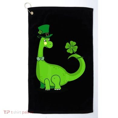 Green Dino With A FourLeaf Clover Tail: St. Patrick's Day Golf Towel