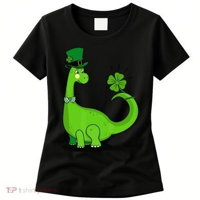 Green Dino With A FourLeaf Clover Tail: St. Patrick's Day Women's T-Shirt