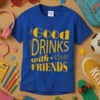 Good Drinks With The Friends Kids T-Shirt thumb 3