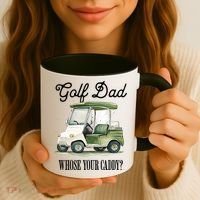 Golf Dad Whose Your Caddy? Funny Golf Lover FatherS Day Gift Coffee Mug thumb 3