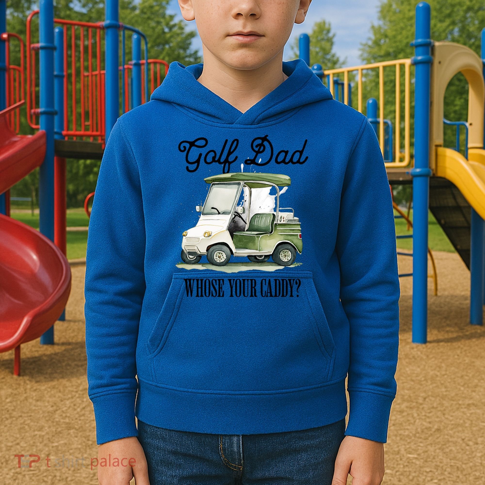 Golf Dad Whose Your Caddy? Funny Golf Lover FatherS Day Gift Kids Hoodie