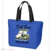 Golf Dad Whose Your Caddy? Funny Golf Lover FatherS Day Gift Tote Bag thumb 3