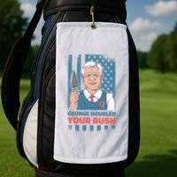 George Doubled Your Bush Funny Garden Golf Towel thumb 2