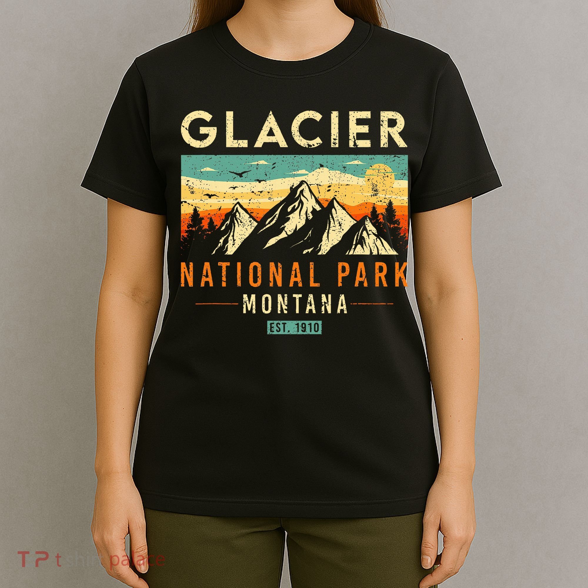 Glacier Est 1910 Montana Vintage Retro National Park T-Shirt