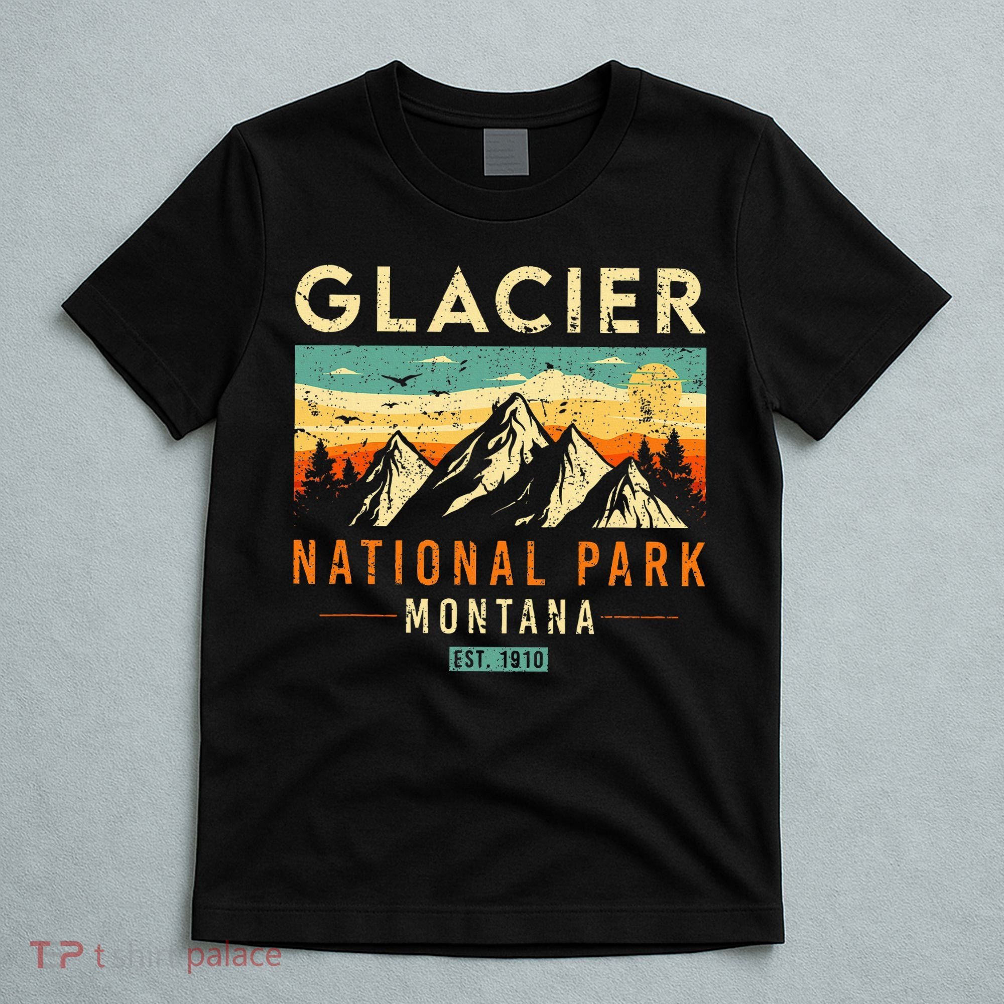 Glacier Est 1910 Montana Vintage Retro National Park T-Shirt