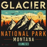 Glacier Est 1910 Montana Vintage Retro National Park T-Shirt thumb 7