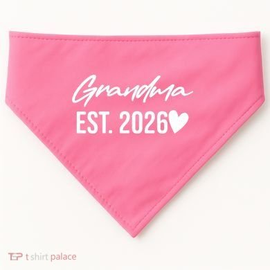 Grandma EST 2026 USA-Made Doggie Bandana