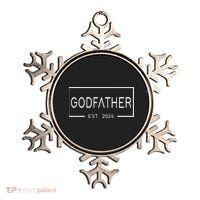 Godfather Est 2024 First Time Godfather FatherS Day Ornament thumb 0