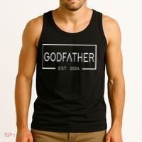 Godfather Est 2024 First Time Godfather FatherS Day Tank Top thumb 3