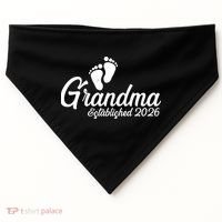 Grandma Established 2026 Cute Baby Feet USA-Made Doggie Bandana thumb 0