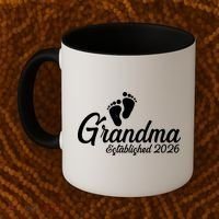 Grandma Established 2026 Cute Baby Feet Coffee Mug thumb 2