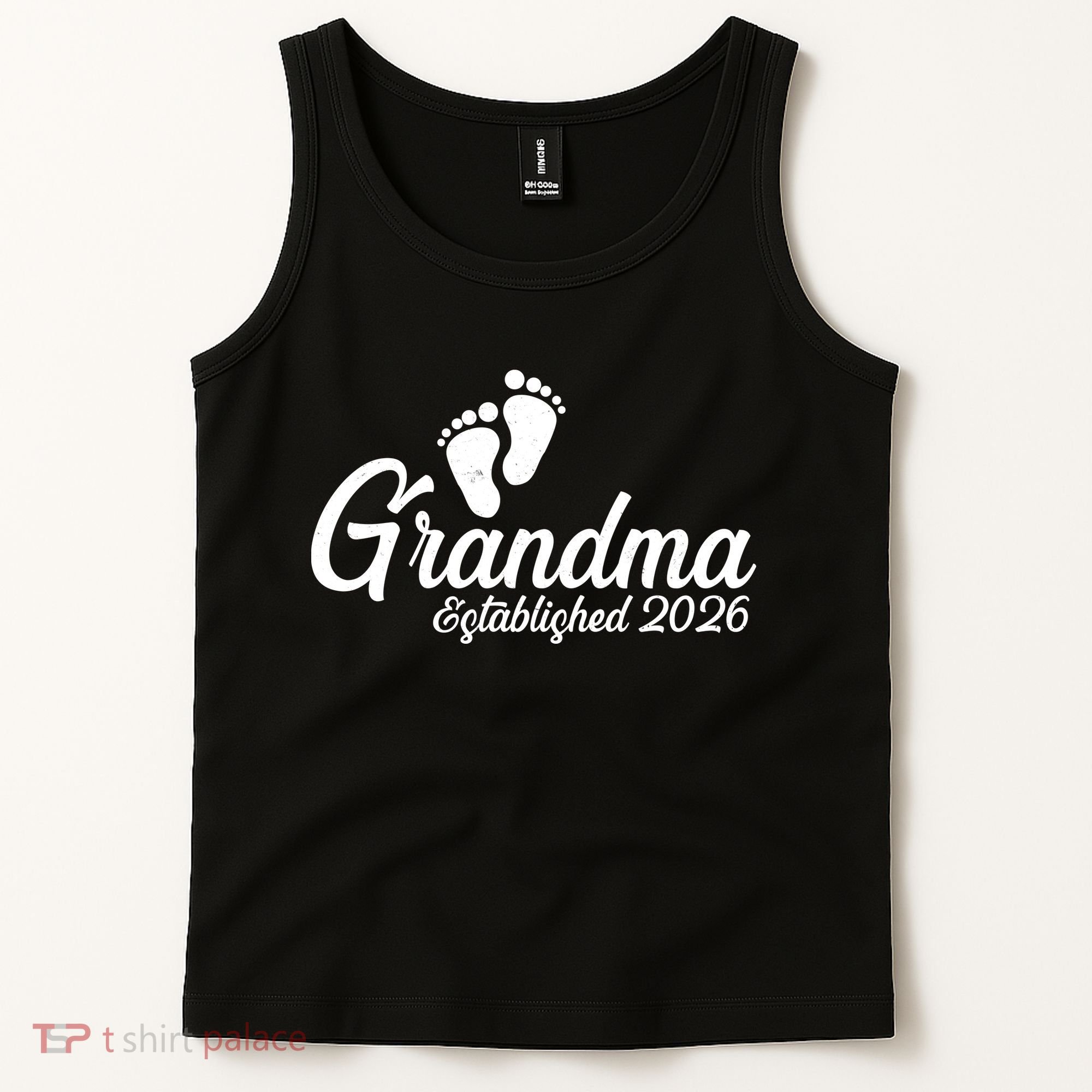 Grandma Established 2026 Cute Baby Feet Tank Top