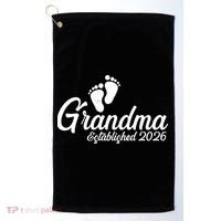 Grandma Established 2026 Cute Baby Feet Golf Towel thumb 0