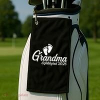 Grandma Established 2026 Cute Baby Feet Golf Towel thumb 2