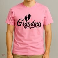 Grandma Established 2026 Cute Baby Feet T-Shirt thumb 3