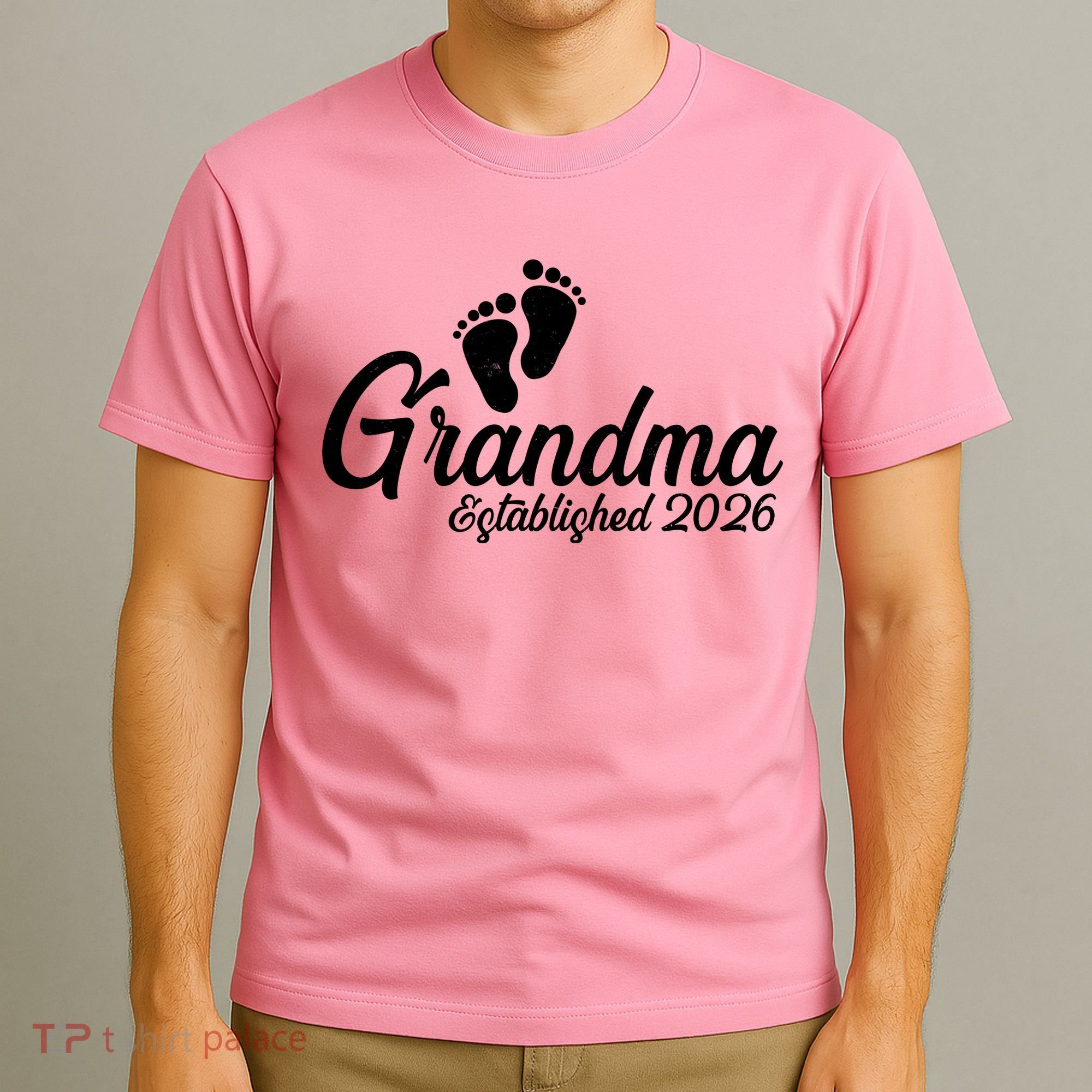 Grandma Established 2026 Cute Baby Feet T-Shirt