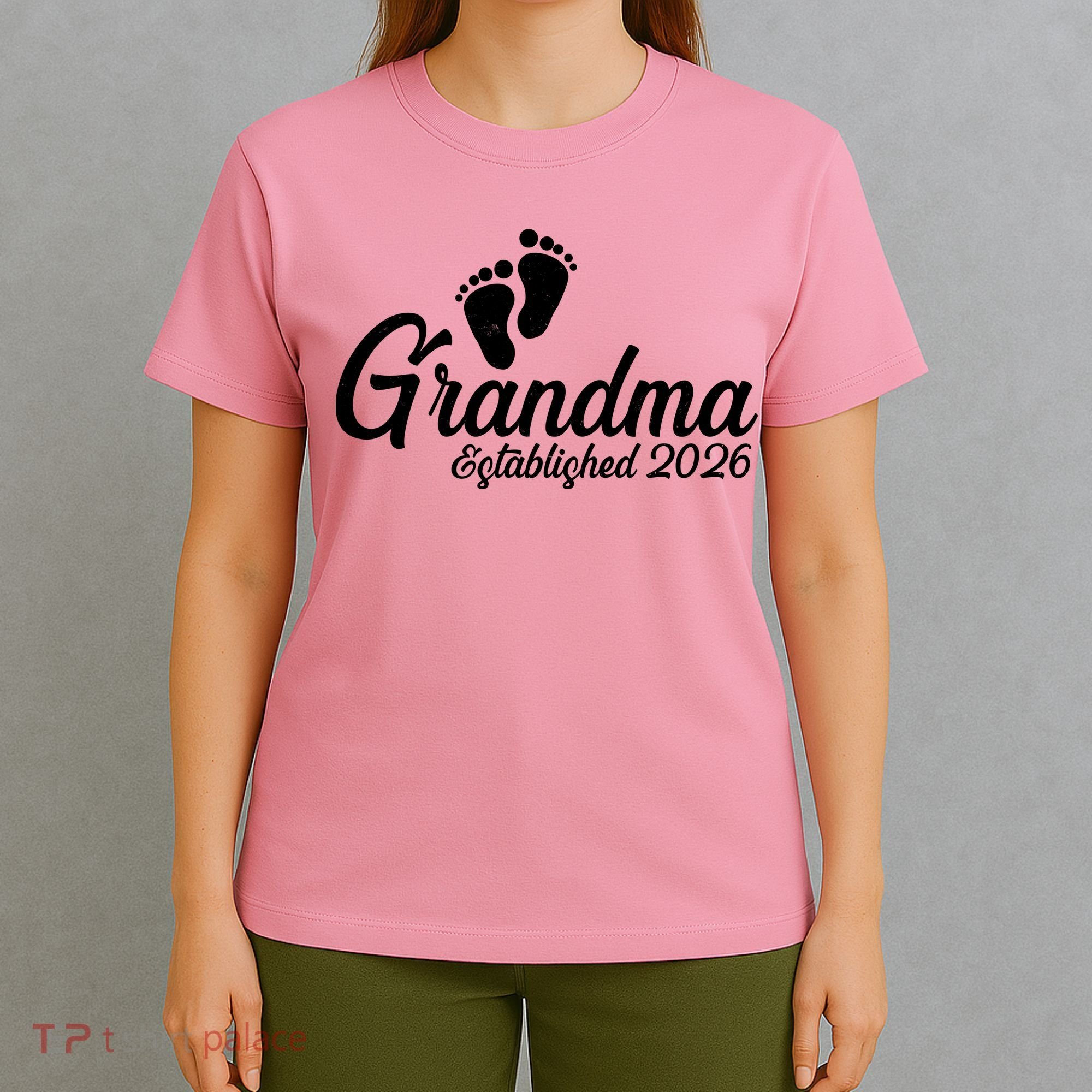 Grandma Established 2026 Cute Baby Feet T-Shirt