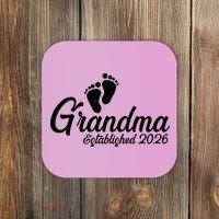 Grandma Established 2026 Cute Baby Feet Coaster thumb 0