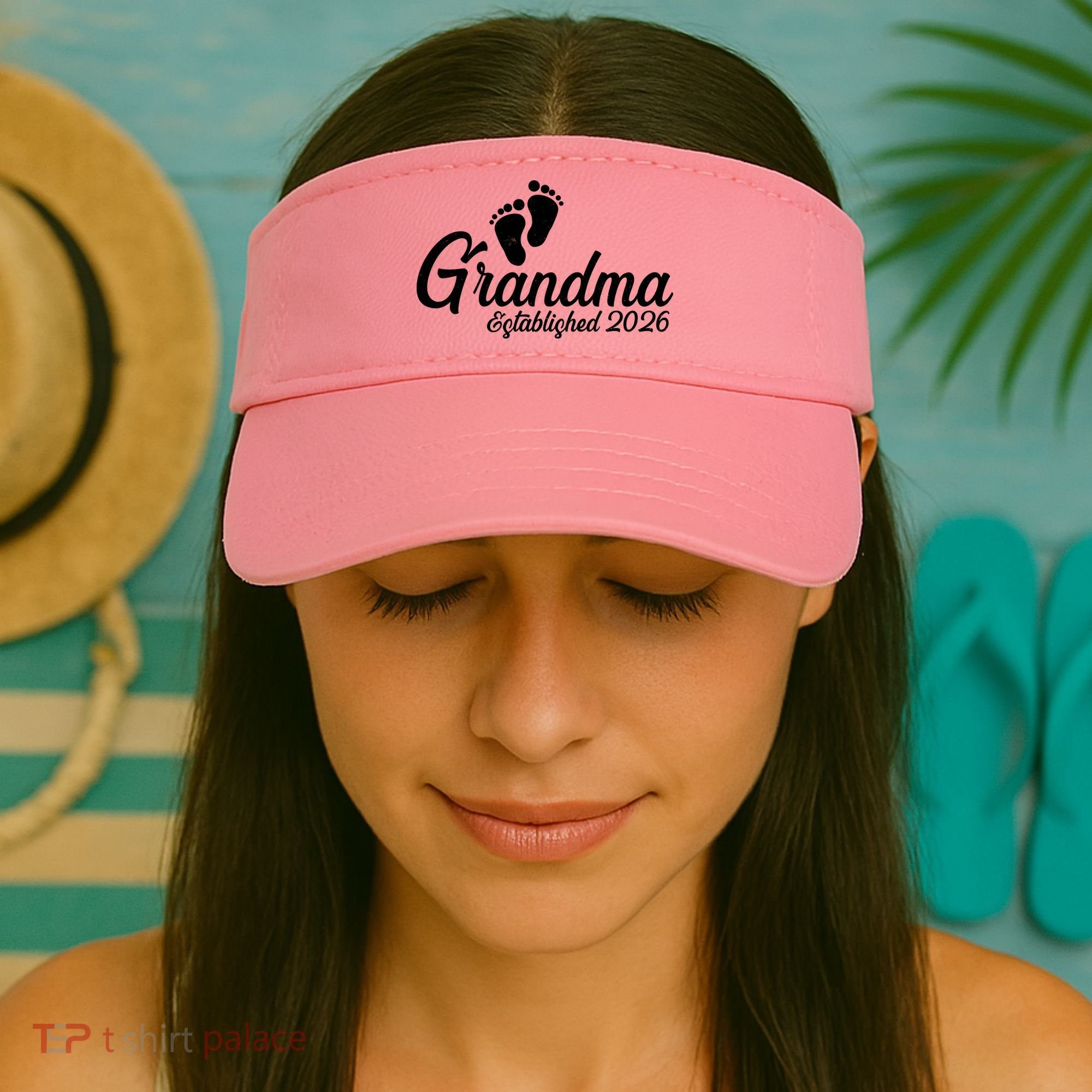 Grandma Established 2026 Cute Baby Feet Visor