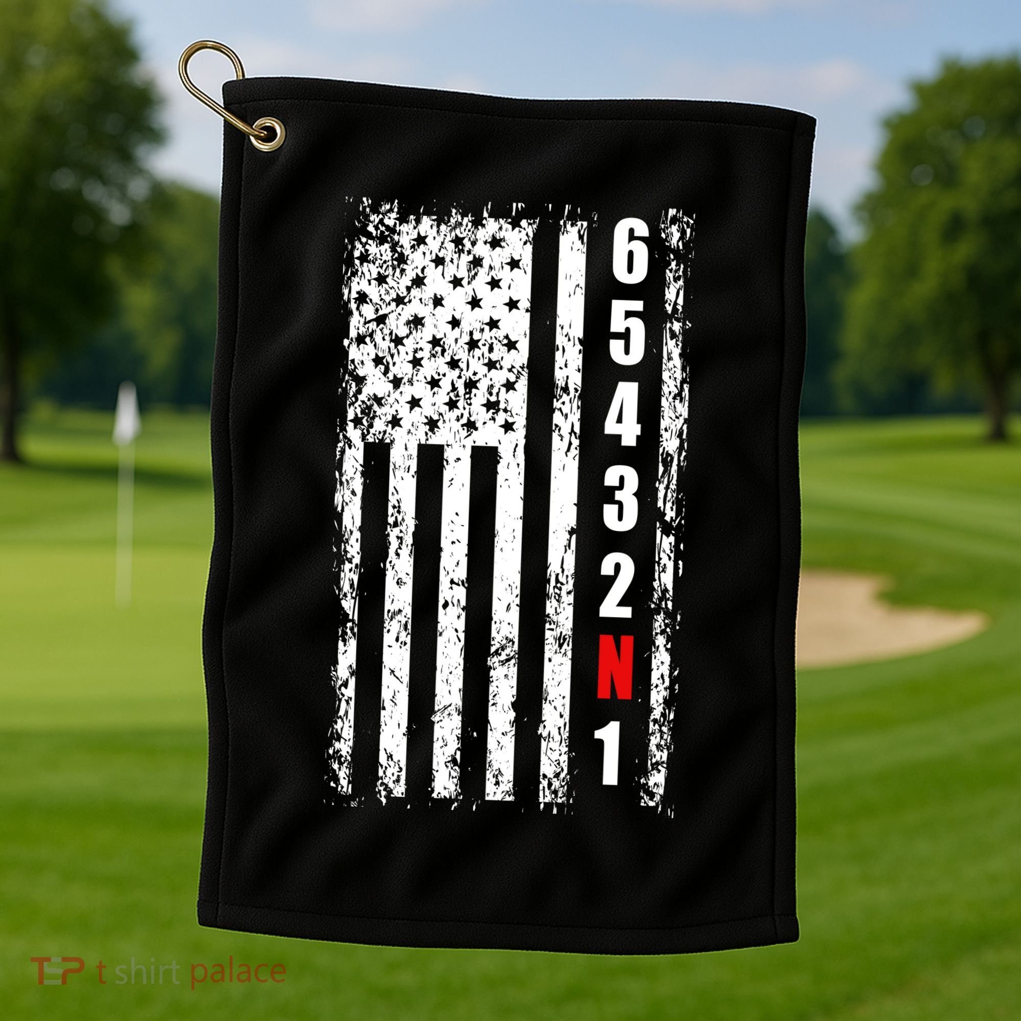 Gear Shift Racing Flag Neutral Golf Towel