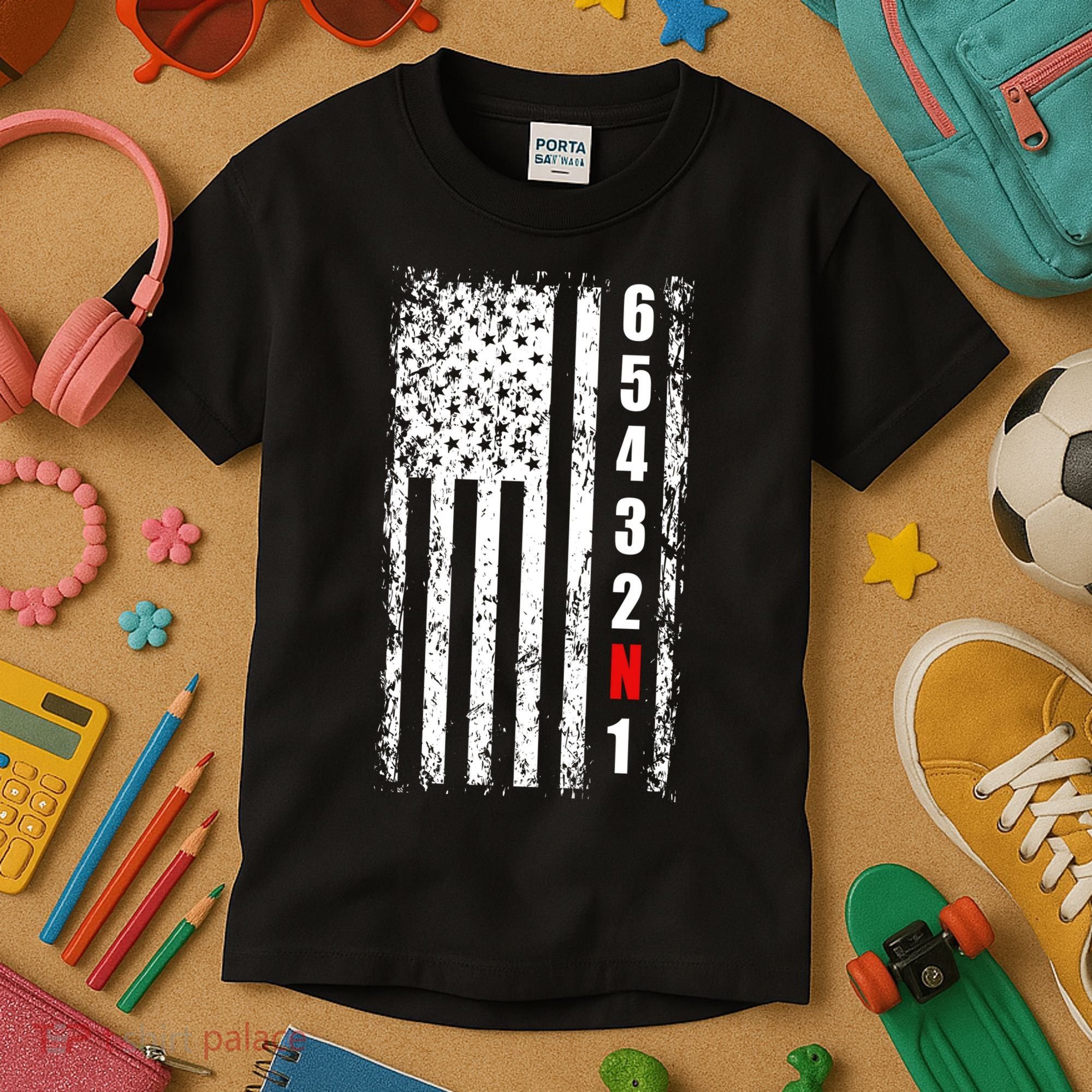 Gear Shift Racing Flag Neutral Kids T-Shirt