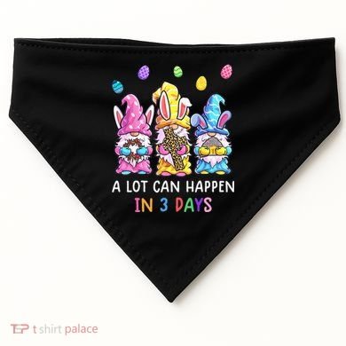Gnome Easter Christian A Lot Can Happen In 3 Days Leopard USA-Made Doggie Bandana