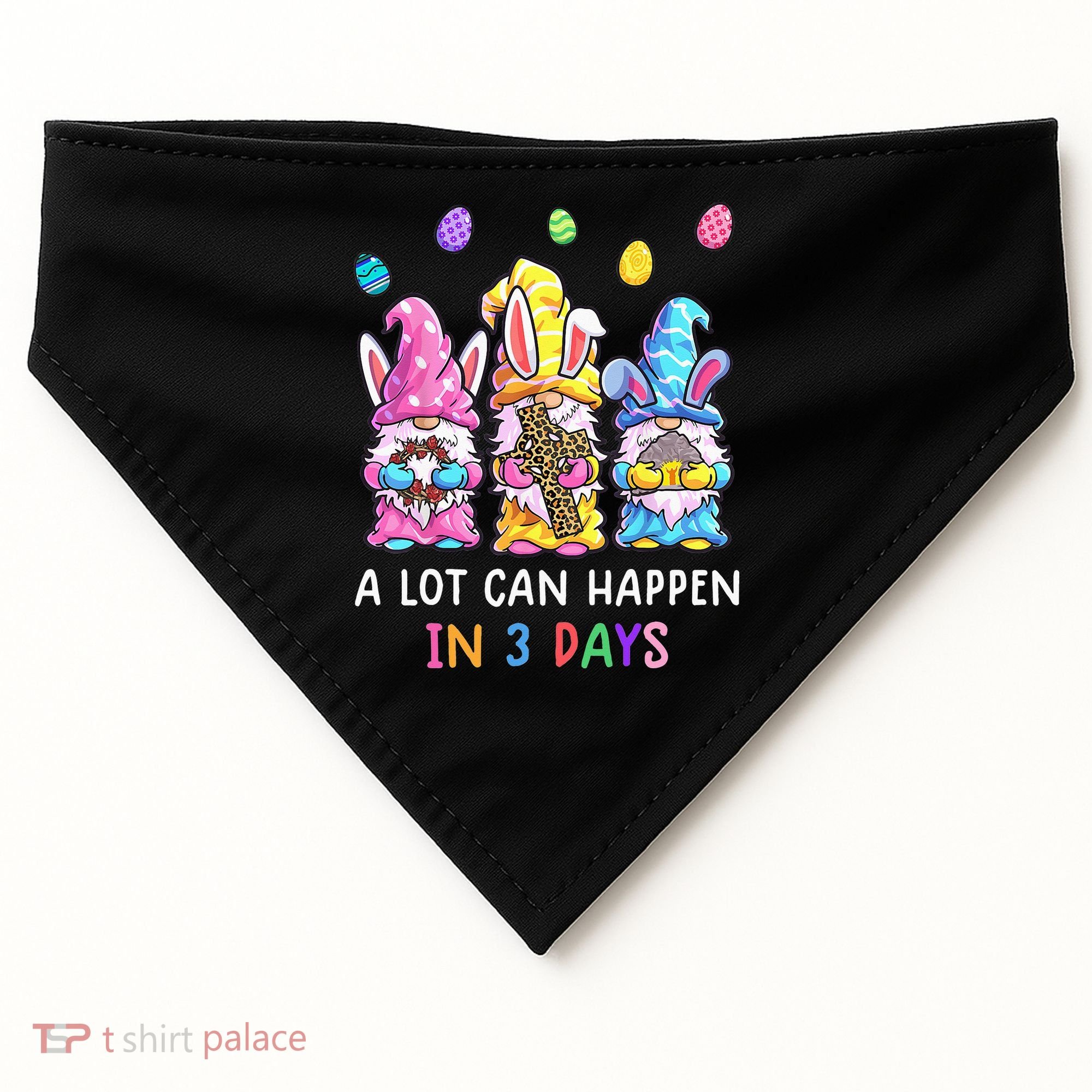 Gnome Easter Christian A Lot Can Happen In 3 Days Leopard USA-Made Doggie Bandana