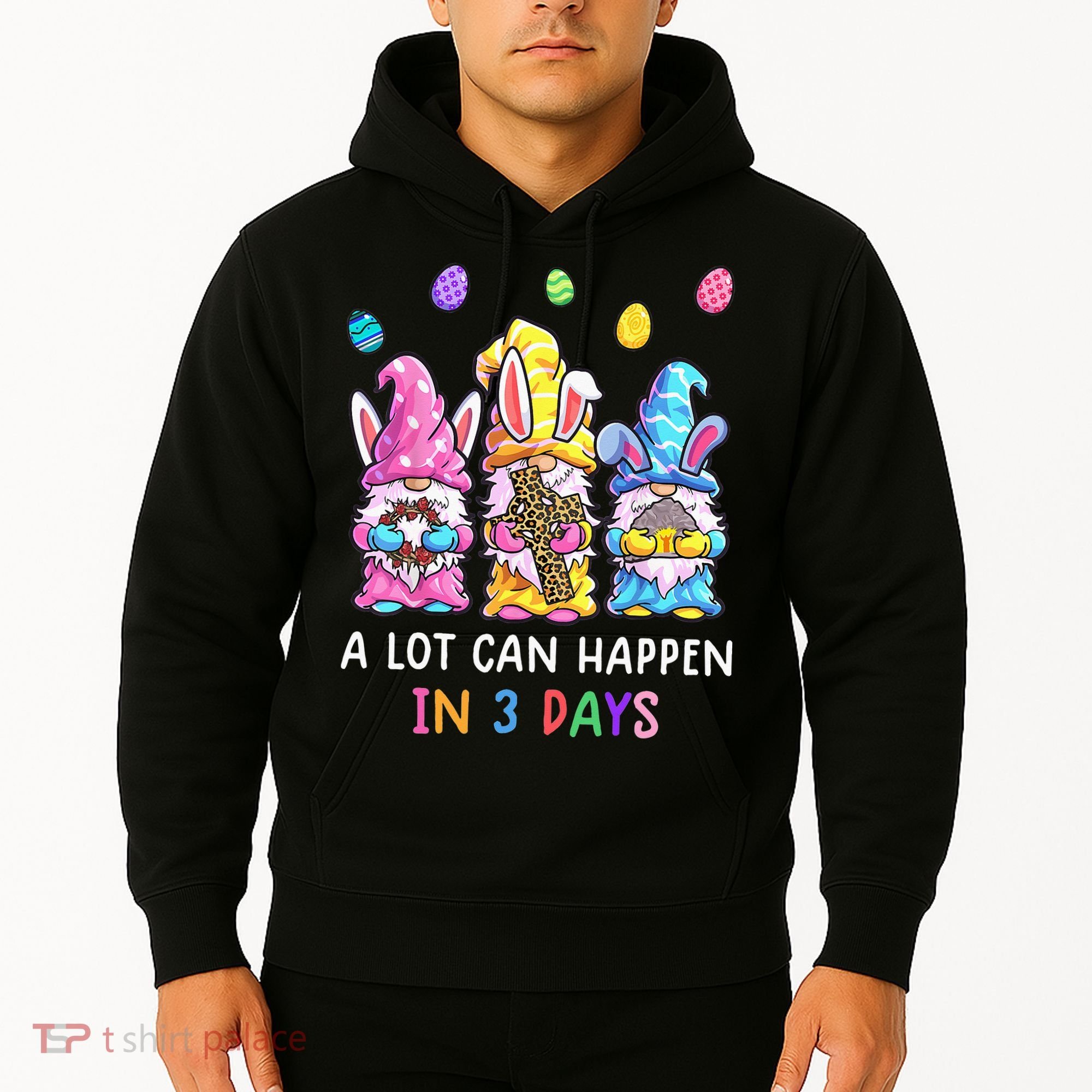 Gnome Easter Christian A Lot Can Happen In 3 Days Leopard Hoodie