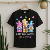 Gnome Easter Christian A Lot Can Happen In 3 Days Leopard T-Shirt thumb 2