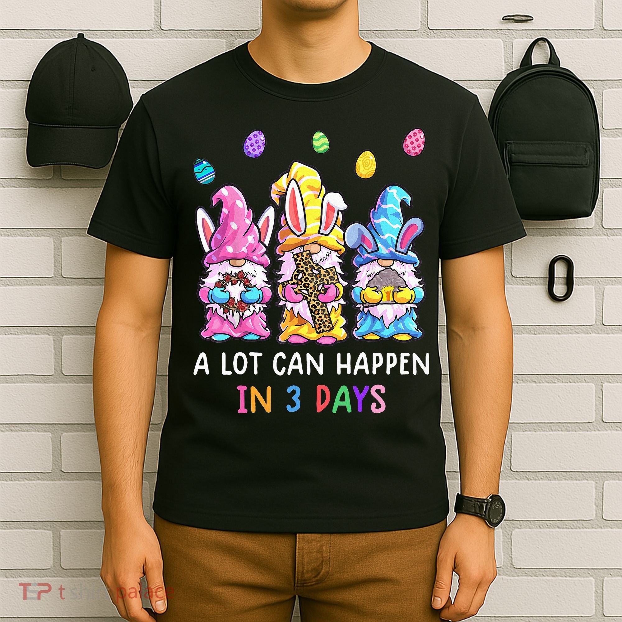 Gnome Easter Christian A Lot Can Happen In 3 Days Leopard T-Shirt