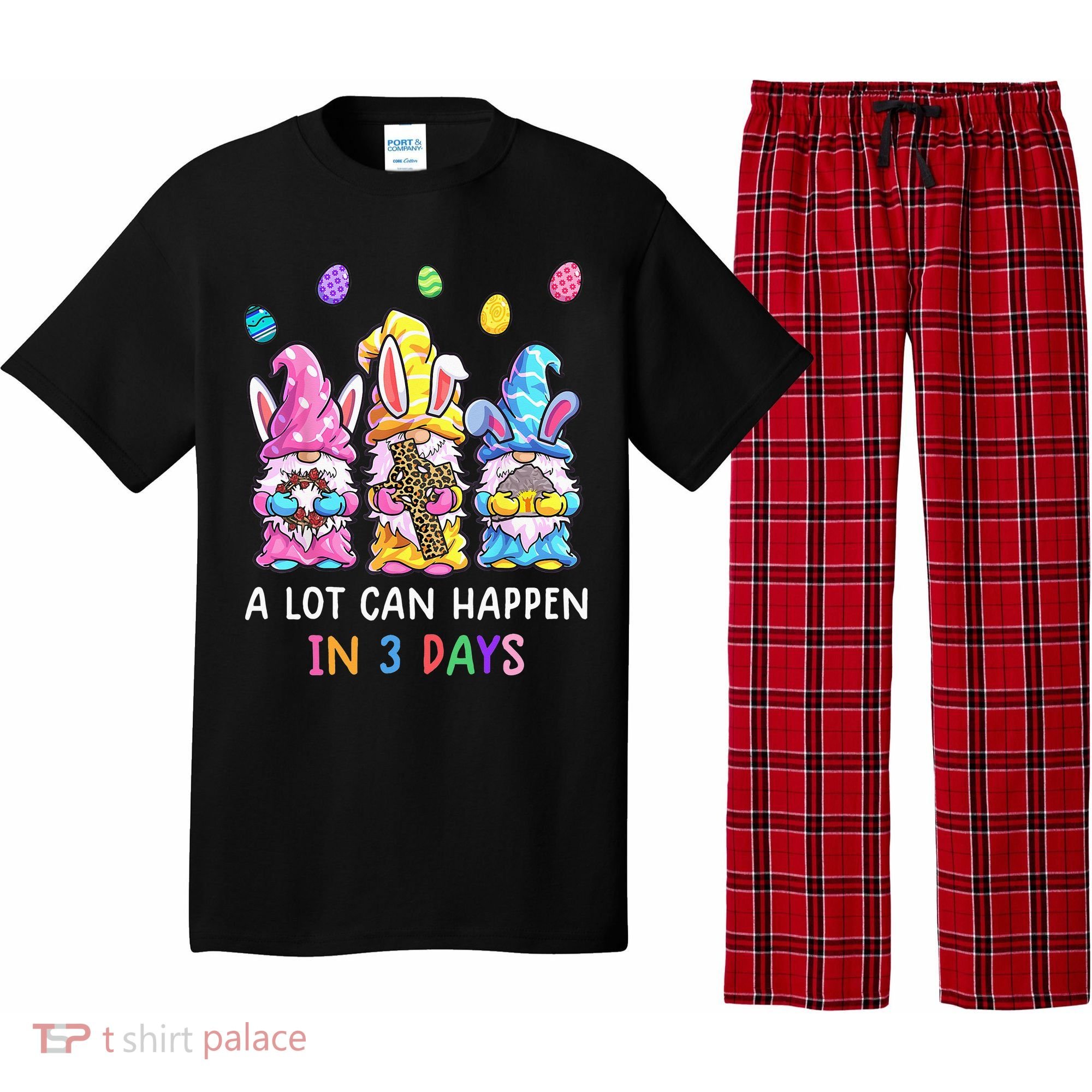 Gnome Easter Christian A Lot Can Happen In 3 Days Leopard Pajama Set