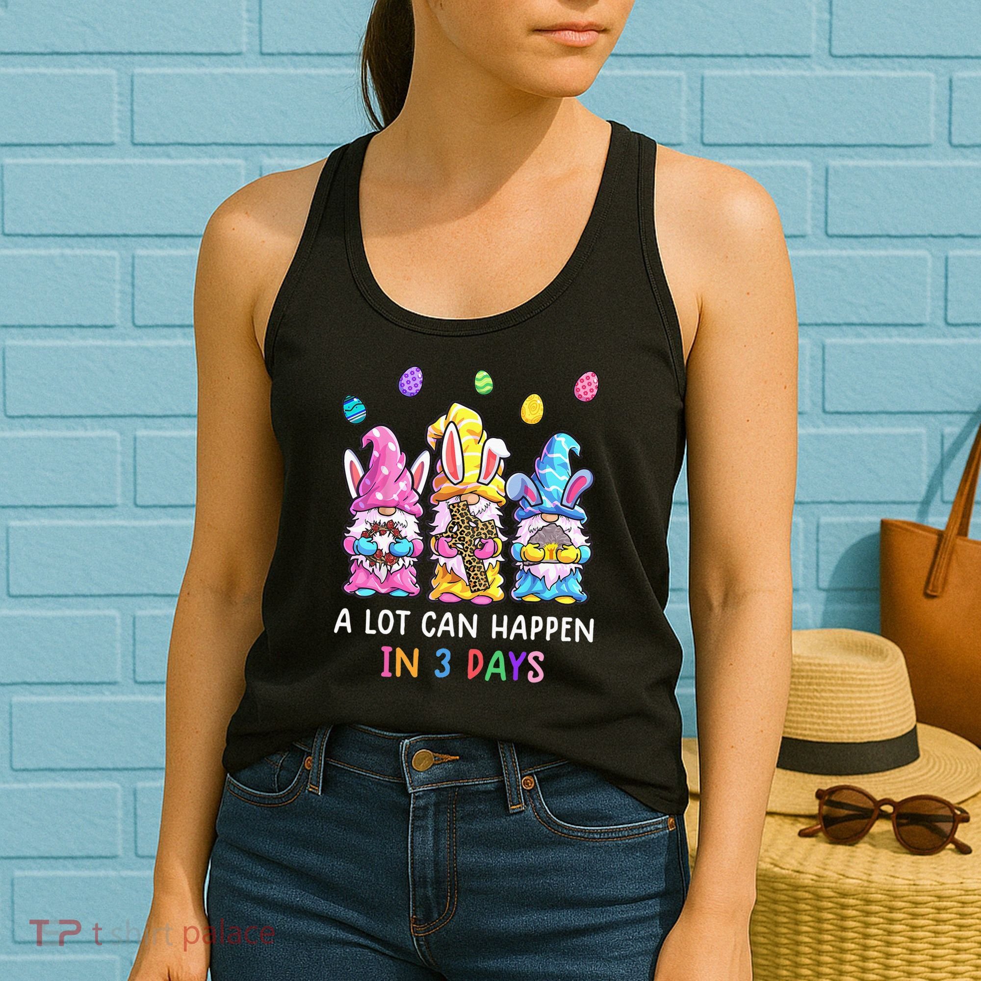 Gnome Easter Christian A Lot Can Happen In 3 Days Leopard Women's Tank Top