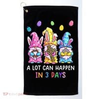 Gnome Easter Christian A Lot Can Happen In 3 Days Leopard Golf Towel thumb 0
