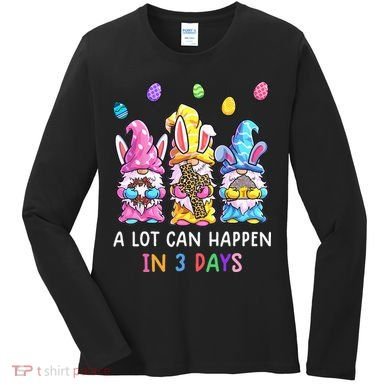Gnome Easter Christian A Lot Can Happen In 3 Days Leopard Women's Long Sleeve Shirt