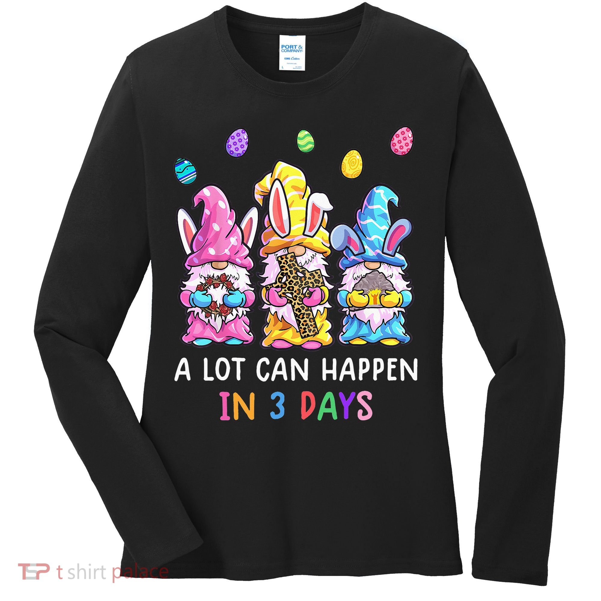 Gnome Easter Christian A Lot Can Happen In 3 Days Leopard Women's Long Sleeve Shirt