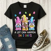 Gnome Easter Christian A Lot Can Happen In 3 Days Leopard Women's T-Shirt thumb 3
