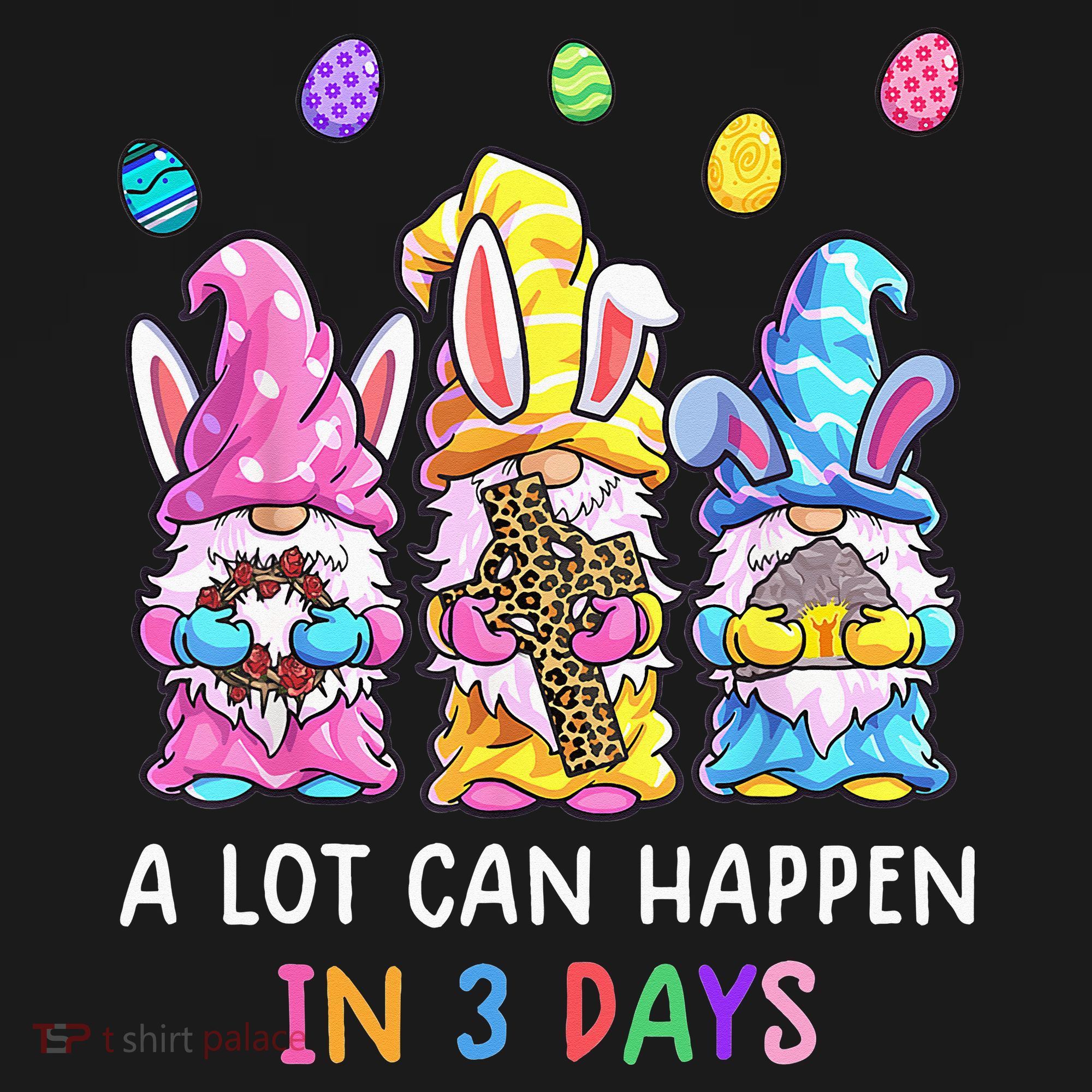 Gnome Easter Christian A Lot Can Happen In 3 Days Leopard Kids Sweatshirt