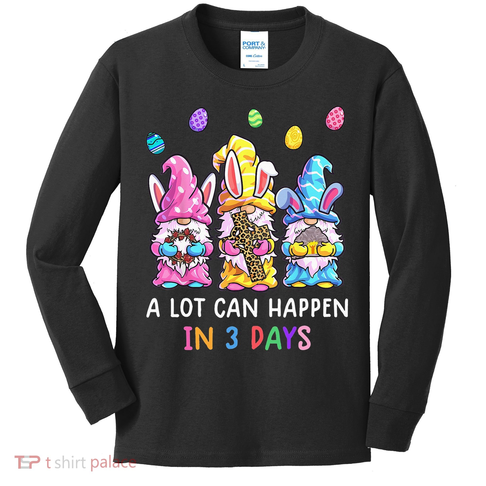 Gnome Easter Christian A Lot Can Happen In 3 Days Leopard Kids Long Sleeve Shirt